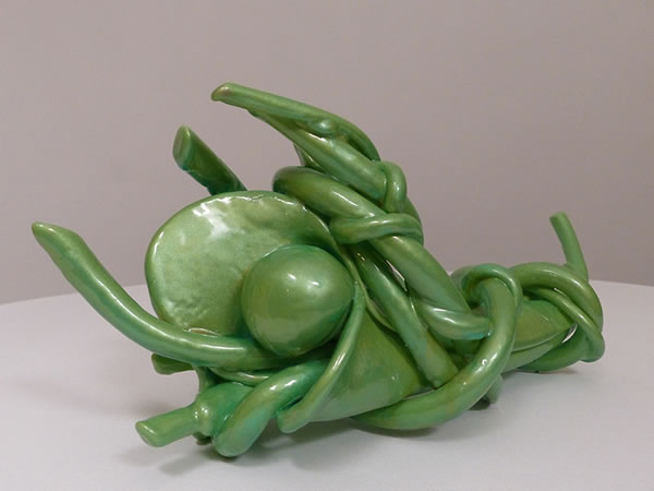 John Monti - Cluster Study 5, Green, 2015, Cast urethane resin, epoxy, resin finish, 7 h x 16 w x 6 d inches